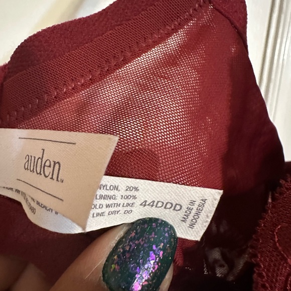 Auden Lace Bra in Rich Burgundy - Picture 2 of 2
